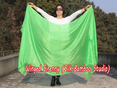 2.7m*1.1m green 5mm light silk belly dance silk veil