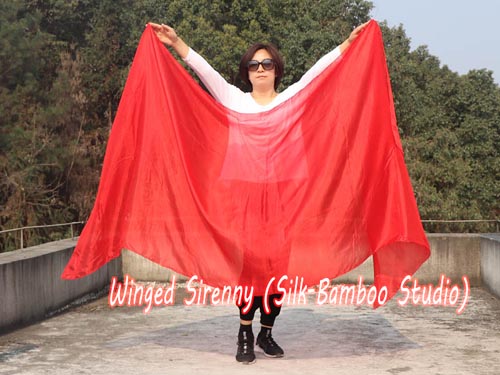 2.7m*1.1m red 5mm light silk belly dance silk veil