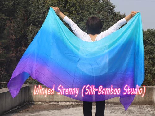 2.7m*1.1m Mystery 5mm silk belly dance silk veil