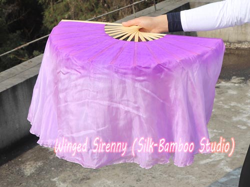 30cm bamboo+30cm silk purple fading dance flutter