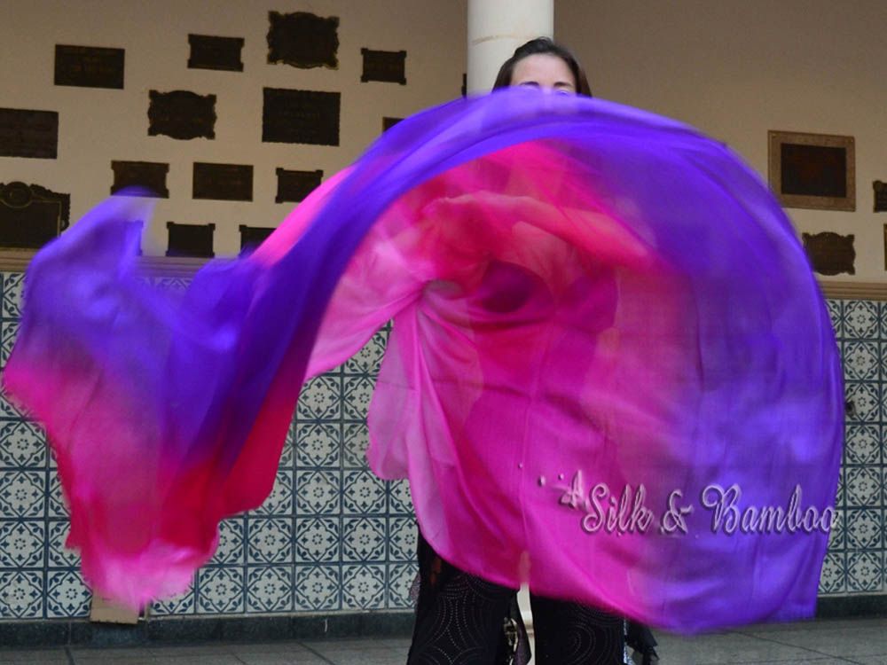 2.7m*1.1m Prosperity 5mm silk belly dance silk veil